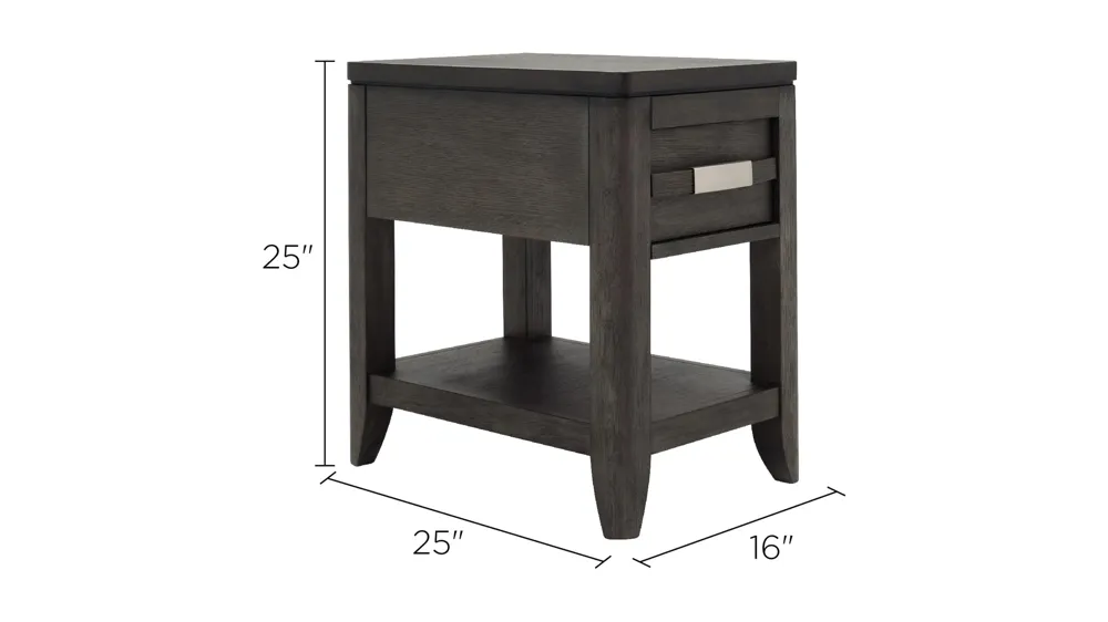 Adir Rectangular Chairside Table Dimensions