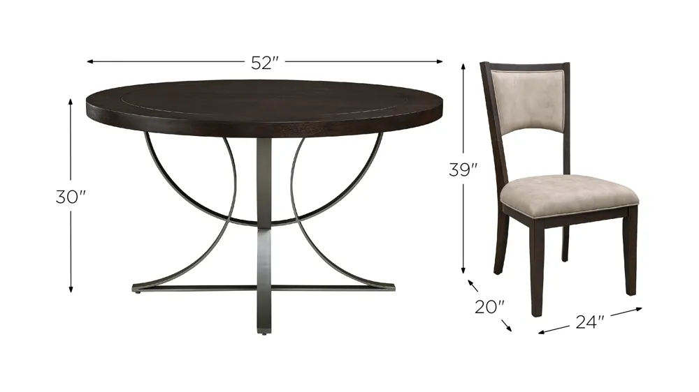 Bentley 5-pc. Dining Set Dimensions