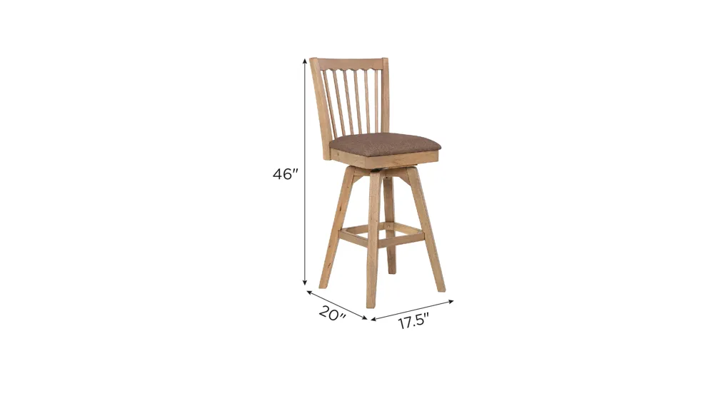 Brownstone Bar Stool- Set of 2 Dimensions