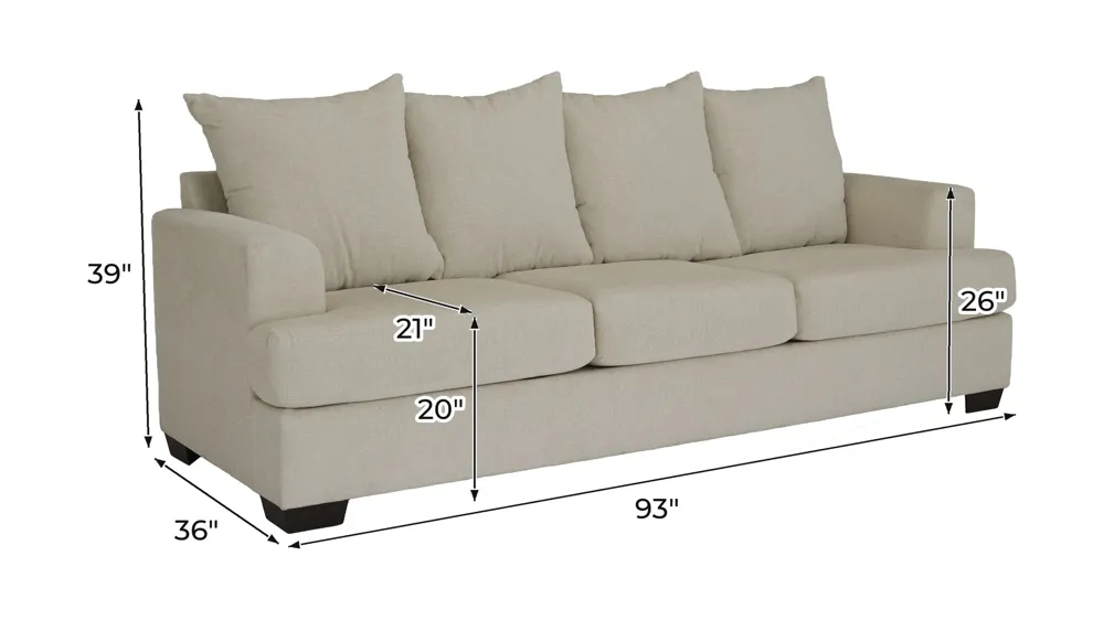 Waldron Living Room Set Dimensions