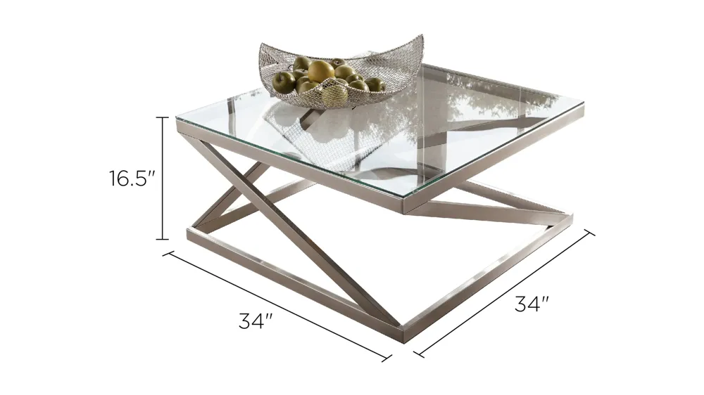 Cosburn Glass Cocktail Table Dimensions