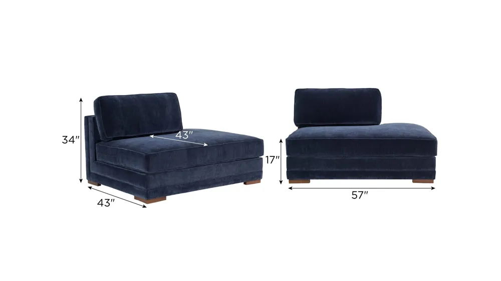 Remmi Right Arm Facing Bumper Chaise Dimensions