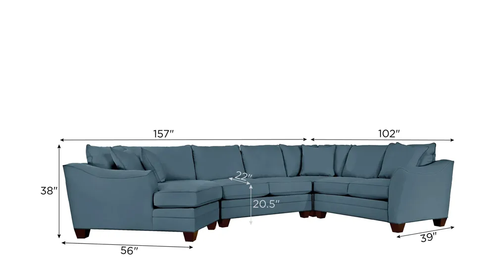 Foresthill 4-pc. Left Hand Cuddler with Loveseat Sectional Sofa Dimensions