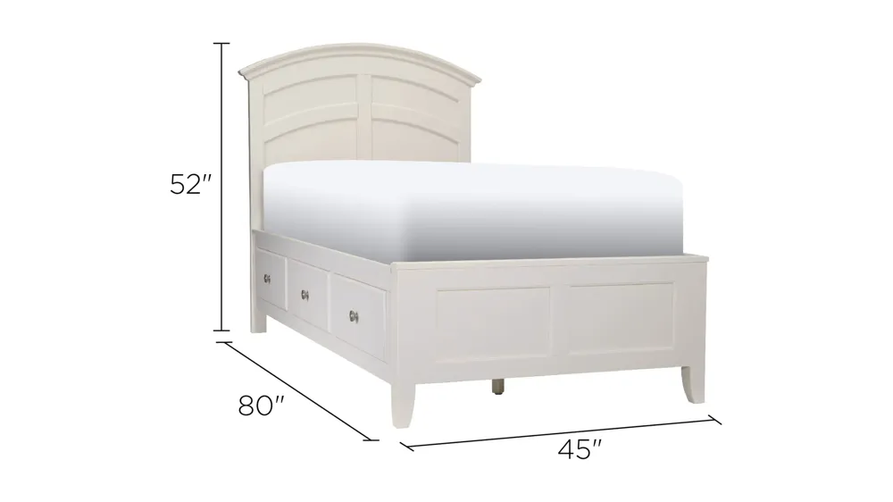 Kylie Youth Platform Bed w/ 2-Sided Storage Dimensions