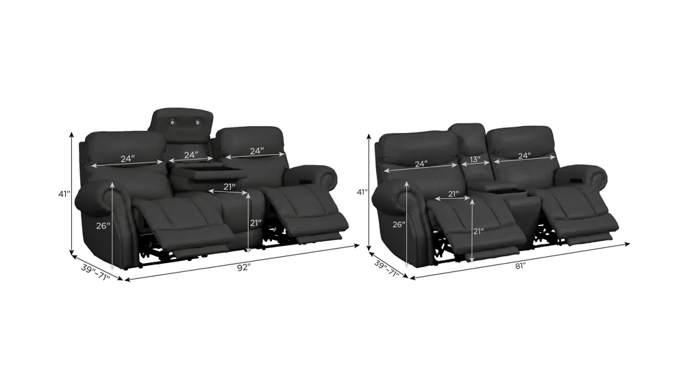 Brooks Living Room Set Dimensions
