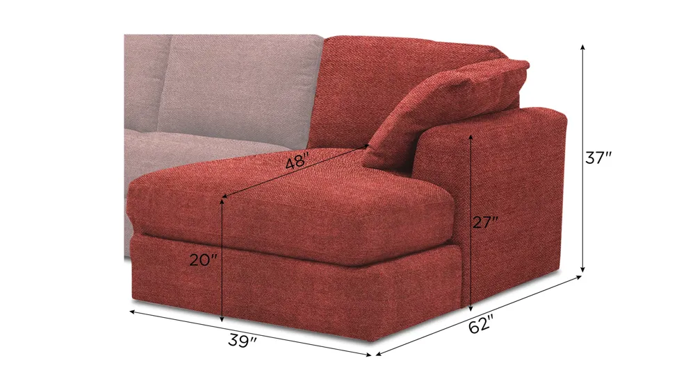 Nappily Right Arm Facing Chaise Dimensions