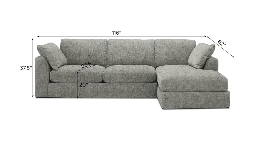 Nappily 2-pc. Sectional Dimensions