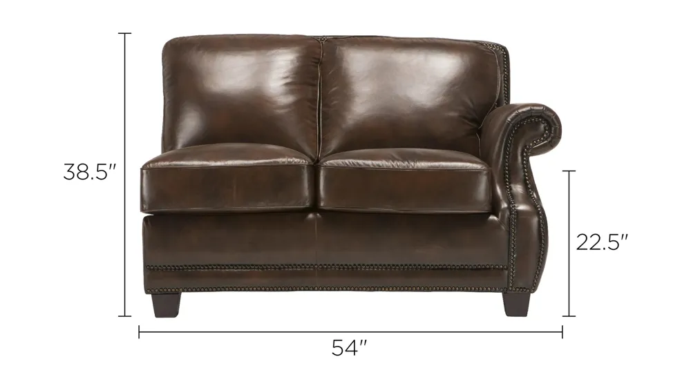 Romano Right Arm Facing Loveseat Dimensions