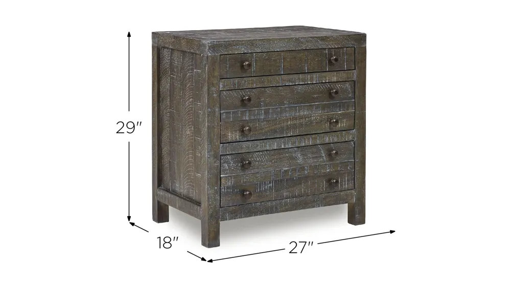 Townsend Solid Wood Three Drawer Nighstand Dimensions