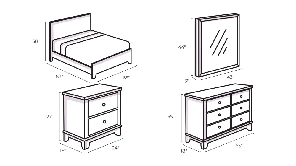 Summit 4-pc. Post Bedroom Set Dimensions