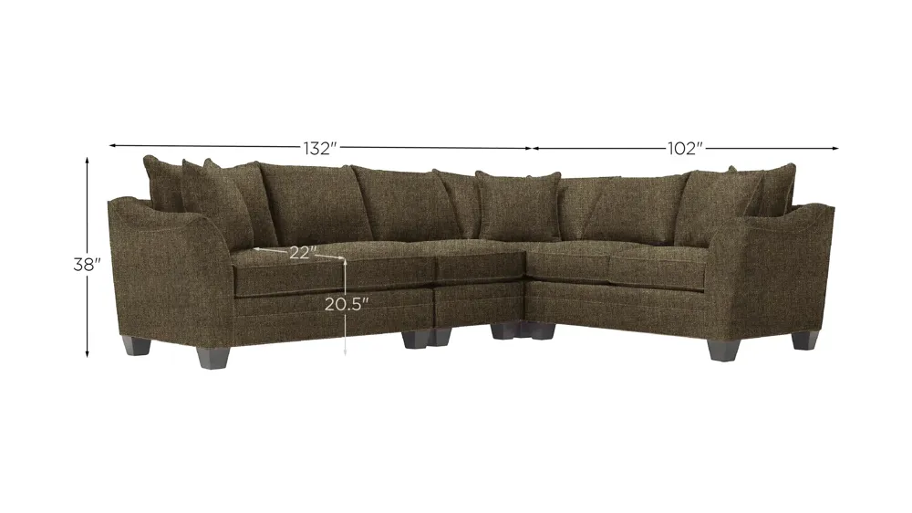 Foresthill 4-pc. Loveseat Sectional Sofa Dimensions