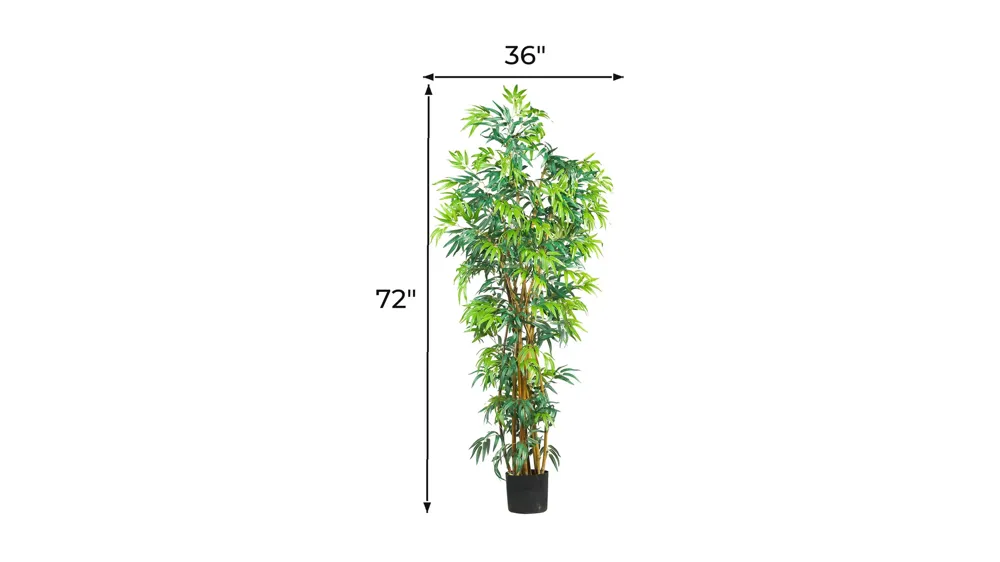 Curved Bamboo Artificial Tree Dimensions