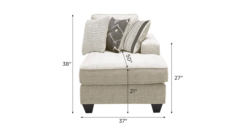 Alston Right Arm Facing Chaise Dimensions