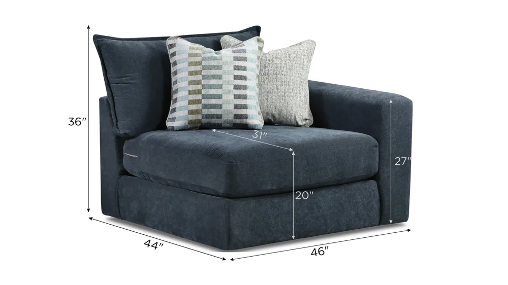 Durango Right-Arm-Facing Chair Dimensions