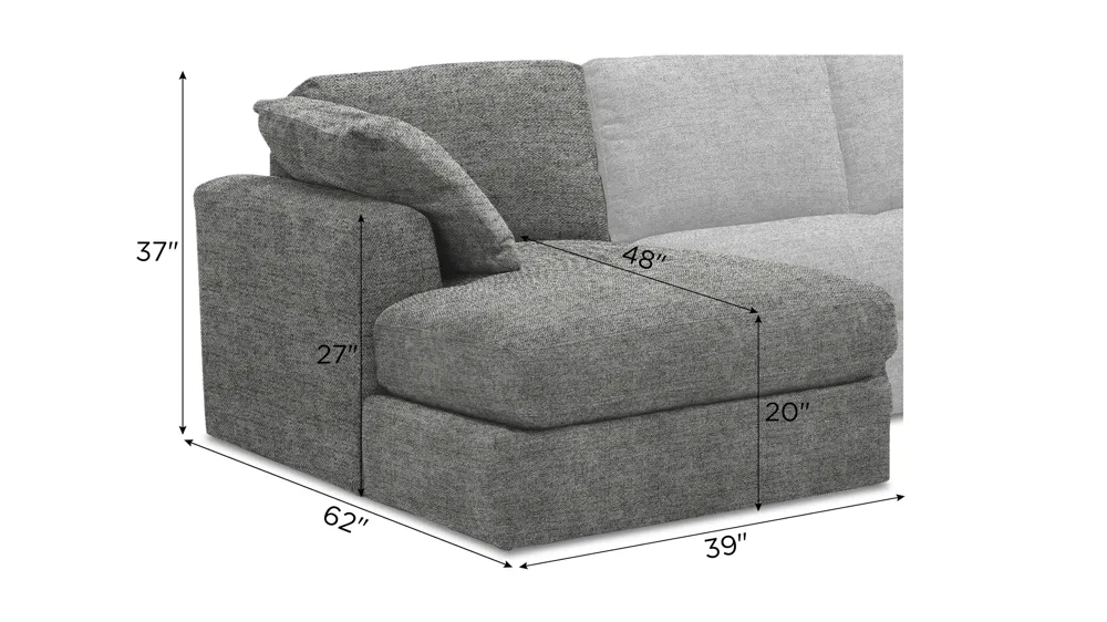 Nappily Left Arm Facing Chaise Dimensions