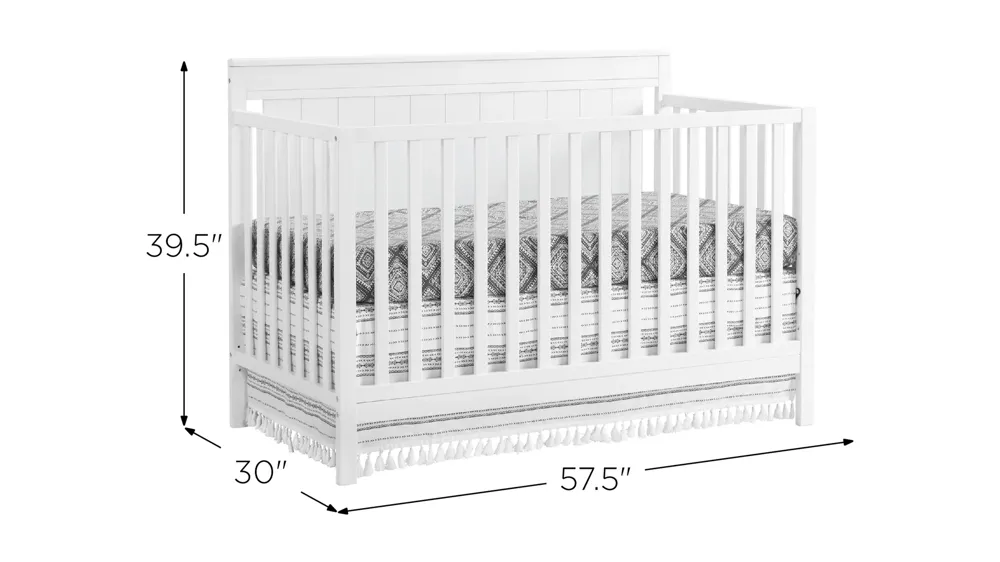 Lazio 4-in-1 Convertible Crib with Conversion Kit Dimensions