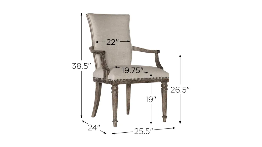 Traditions Upholstered Arm Chair-Set of 2 Dimensions