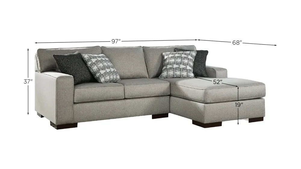 Marsing Nuvella 2-Piece Sectional with Chaise Dimensions