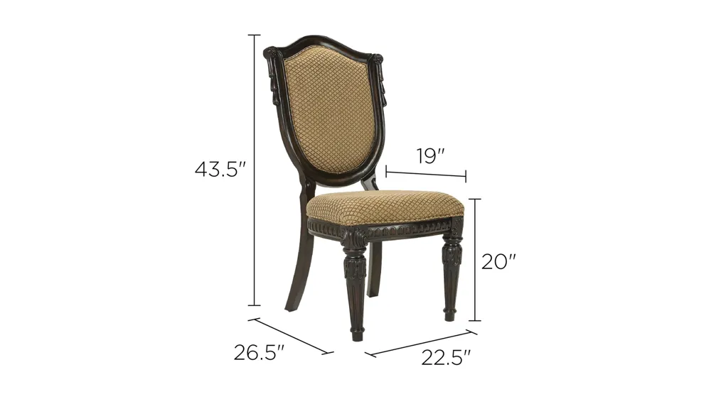 Bradford Heights Upholstered Side Chair Dimensions