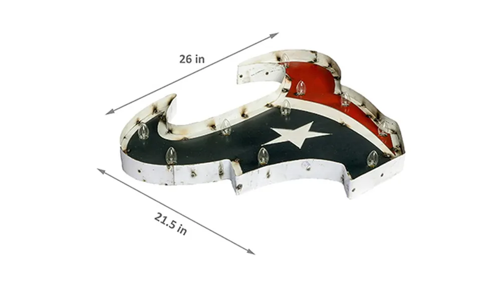NFL Logo Lighted Recycled Metal Sign Dimensions