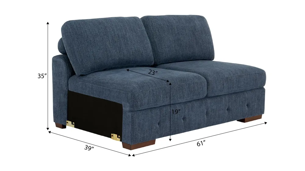 Dolman Armless Loveseat Dimensions