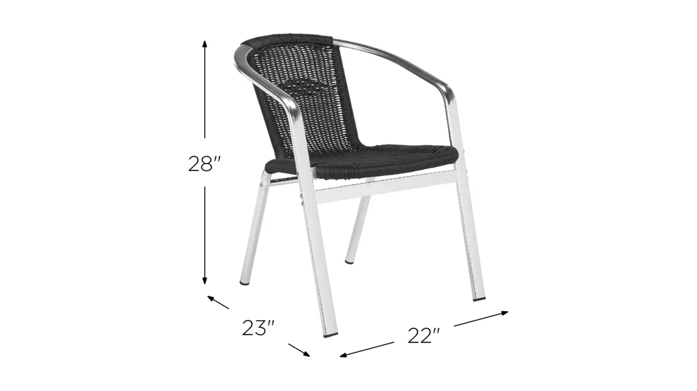 Bruna Outdoor Stacking Armchair -Set of 2 Dimensions