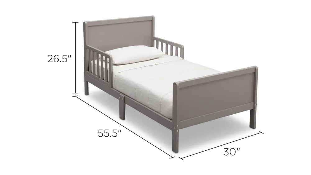 Fancy Wood Toddler Bed by Delta Children Dimensions