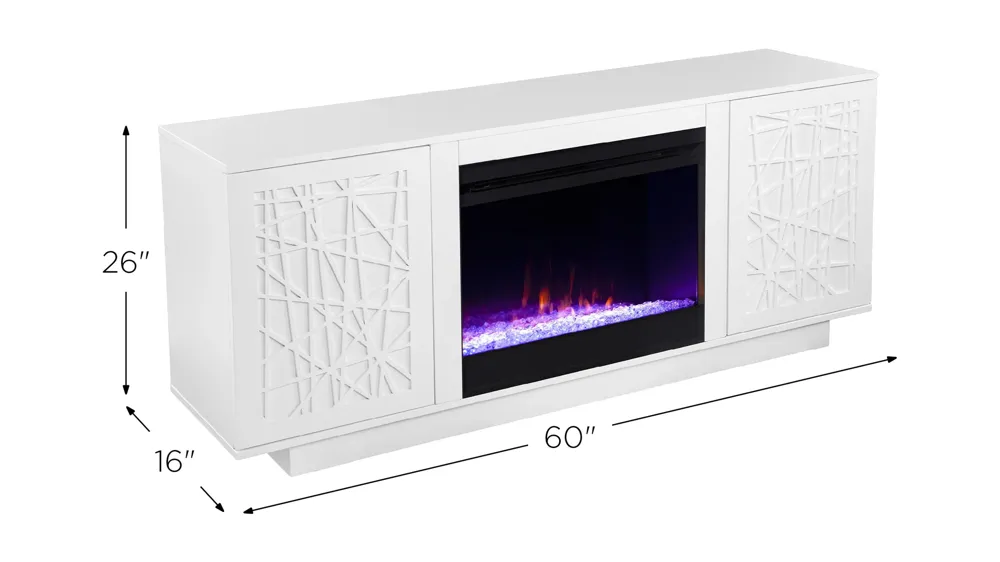 Stanley Color Chg Fireplace Media Console Dimensions