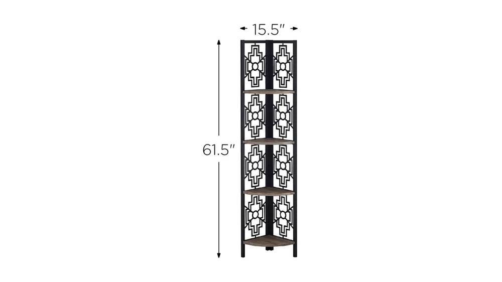 Noe Metal Corner Bookcase Dimensions