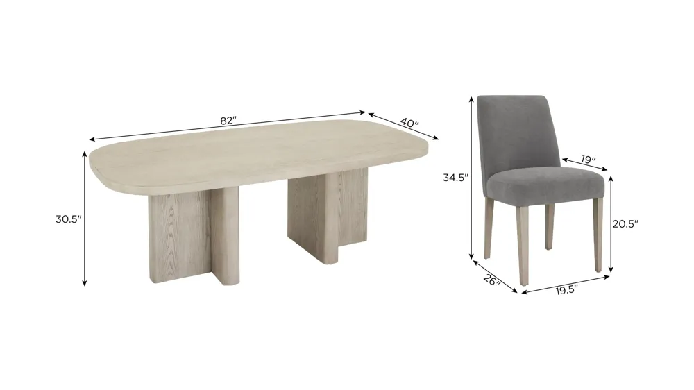 Charlotte 7-pc. Dining Set Dimensions