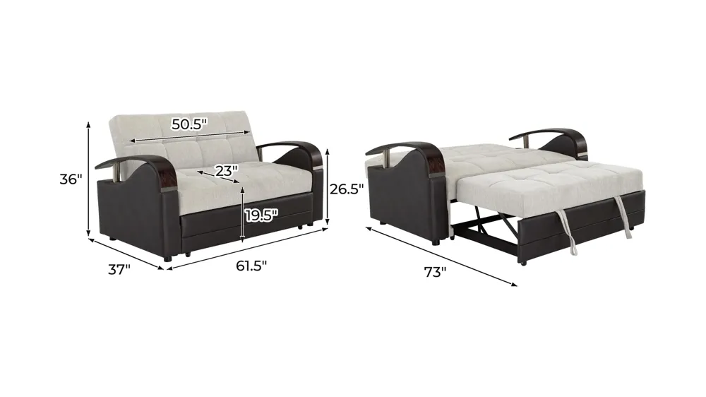 Jayson 2-pc. Klik Klak Pop-Up Sleeper Loveseat Dimensions