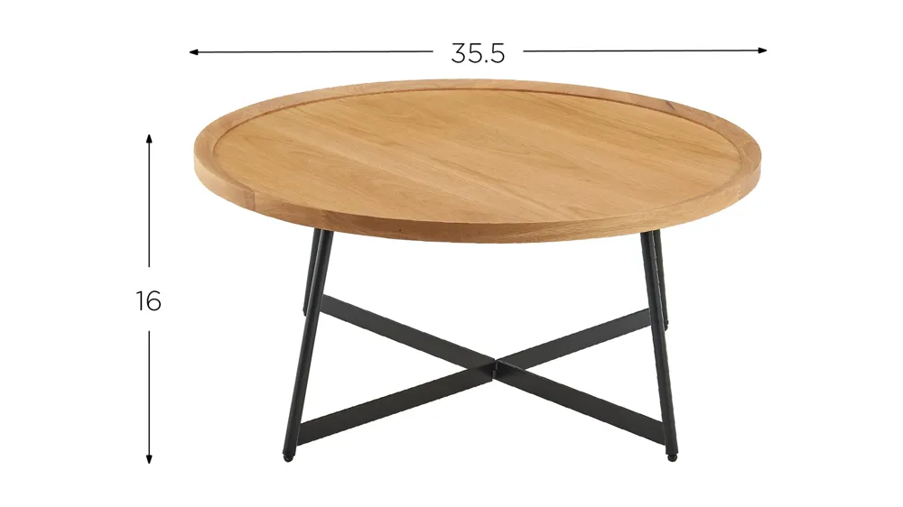 Niklaus 35" Round Coffee Table Dimensions