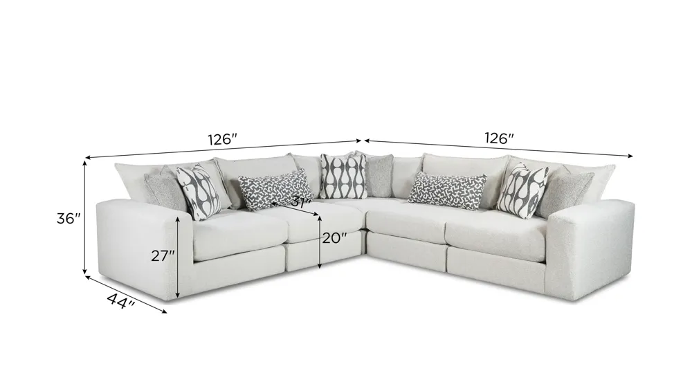 Durango 5-pc. Sectional Dimensions