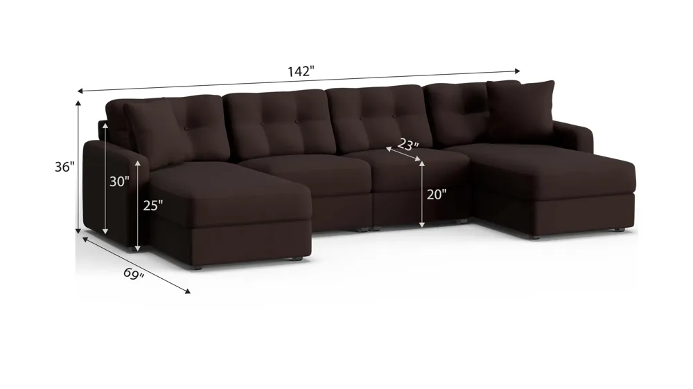 ModularOne 4-pc. Sectional Dimensions
