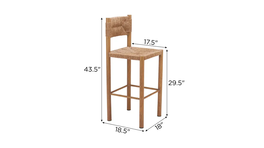Iska Outdoor Barstool - Set of 2 Dimensions