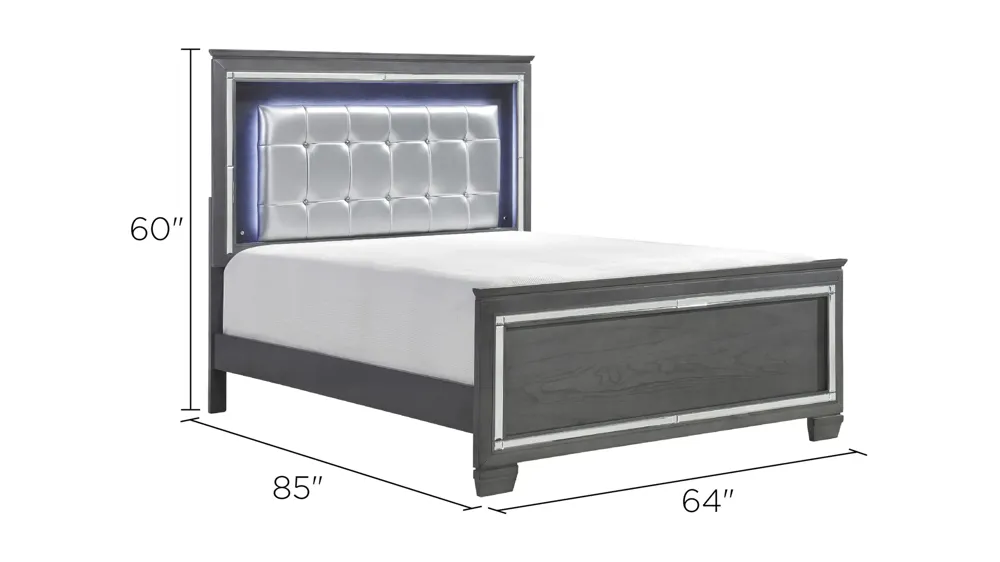 Brambley Bed w/ LED Lights Dimensions