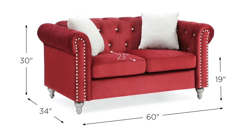 Raisa Loveseat Dimensions