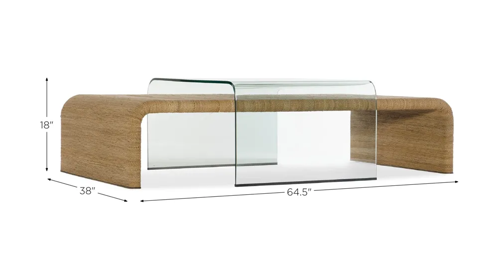 Amani Rope and Glass Cocktail Table Dimensions
