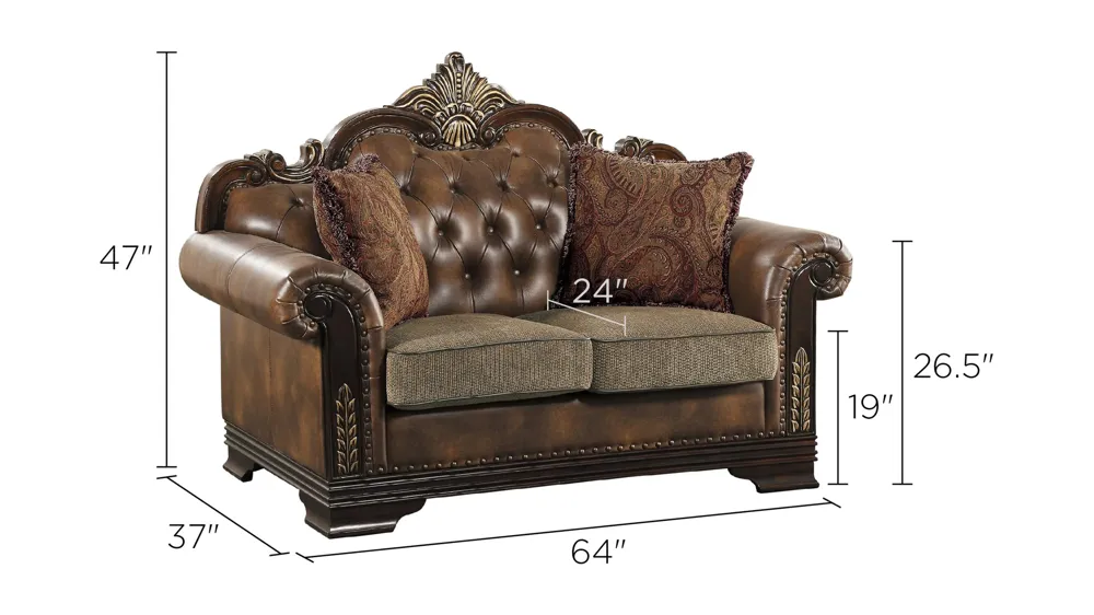 Quigley Loveseat Dimensions