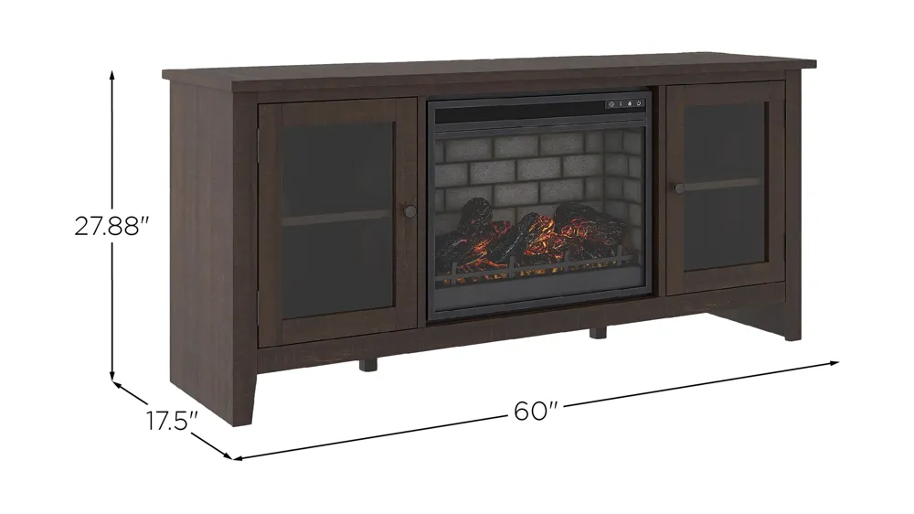 Camiburg TV Stand & Electric Fireplace Dimensions