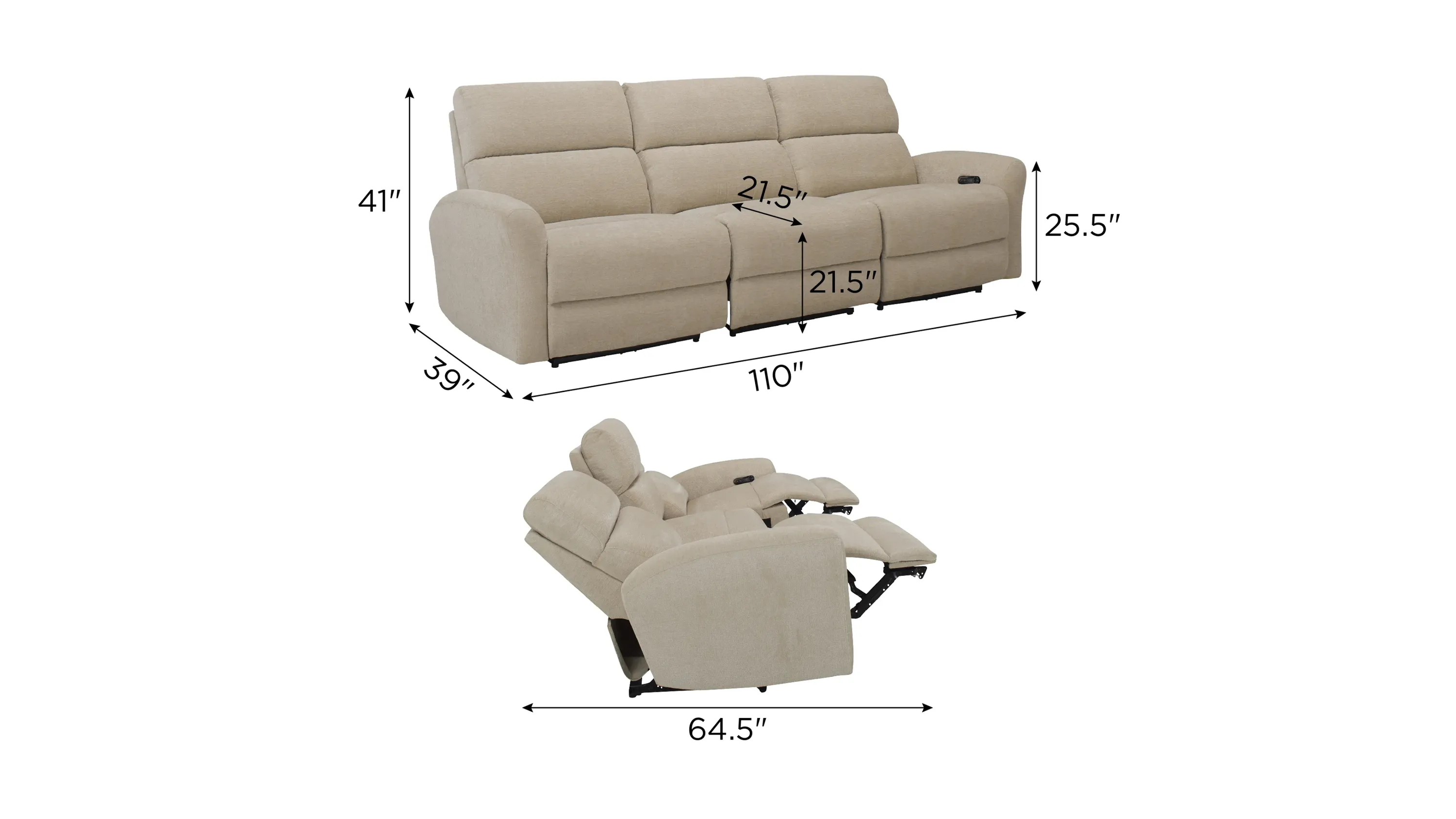 Fletcher 3-pc. Power Sofa w/ Power Headrests | Raymour & Flanigan