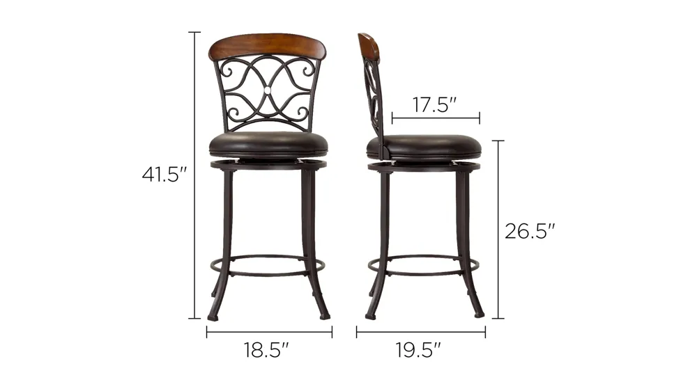 Andretta Swivel Counter Stool Dimensions
