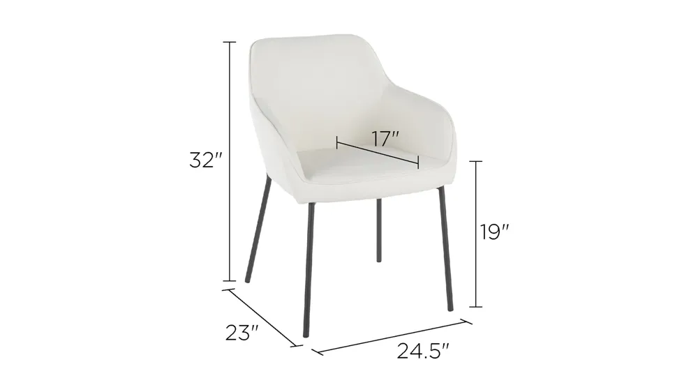Daniella Dining Chairs: Set of 2 Dimensions