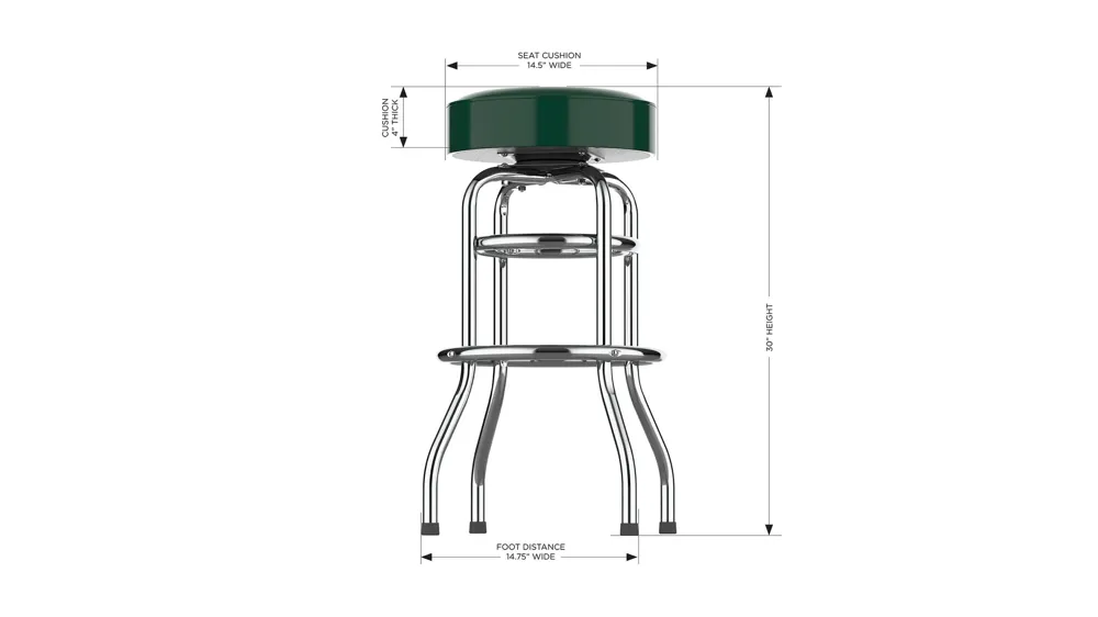 NFL Backless Swivel Bar Stool Dimensions
