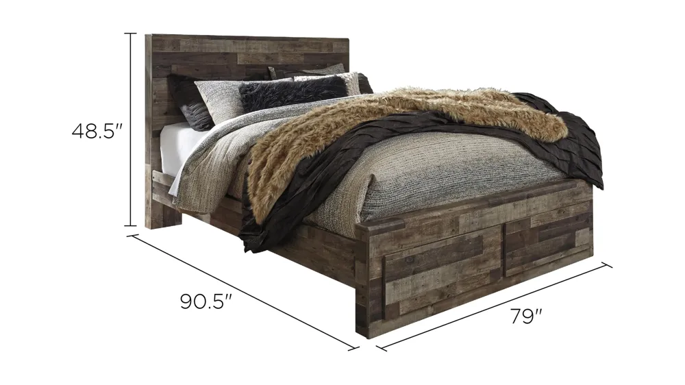 Ainsworth Panel Bed w/ 2 Storage Drawers Dimensions