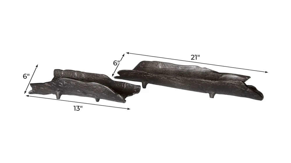 Caryn Nickel Trays: Set of 2 Dimensions