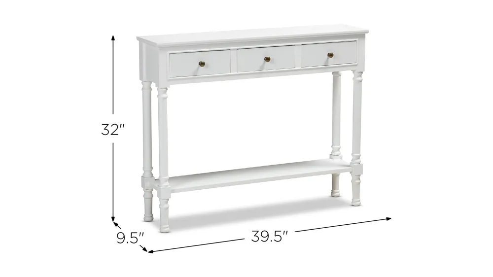 Calvin 3-Drawer Entryway Console Table Dimensions
