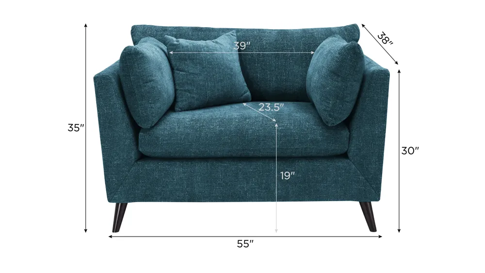 Caruso Chair and a Half Dimensions