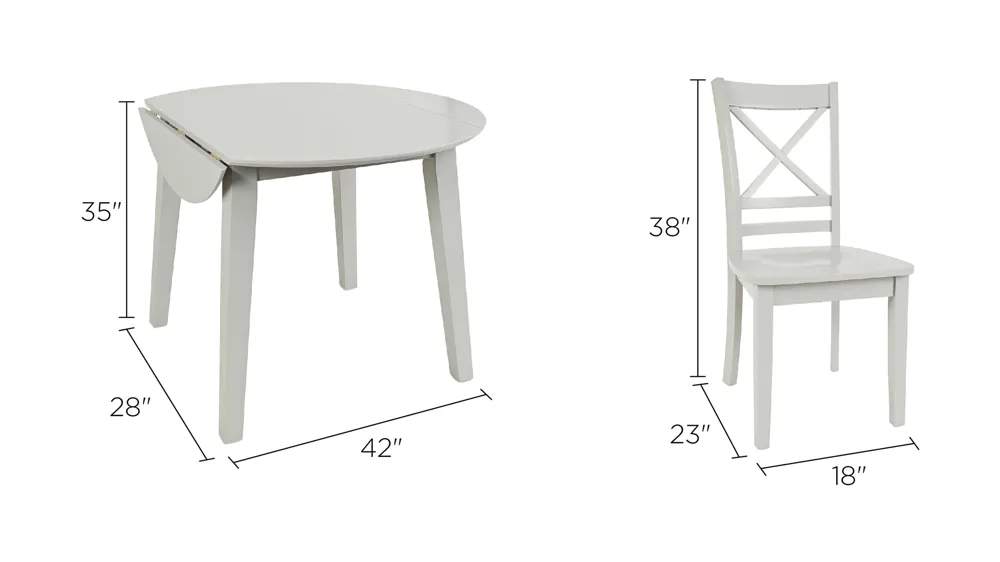 Simplicity 3-pc. Dining Set Dimensions