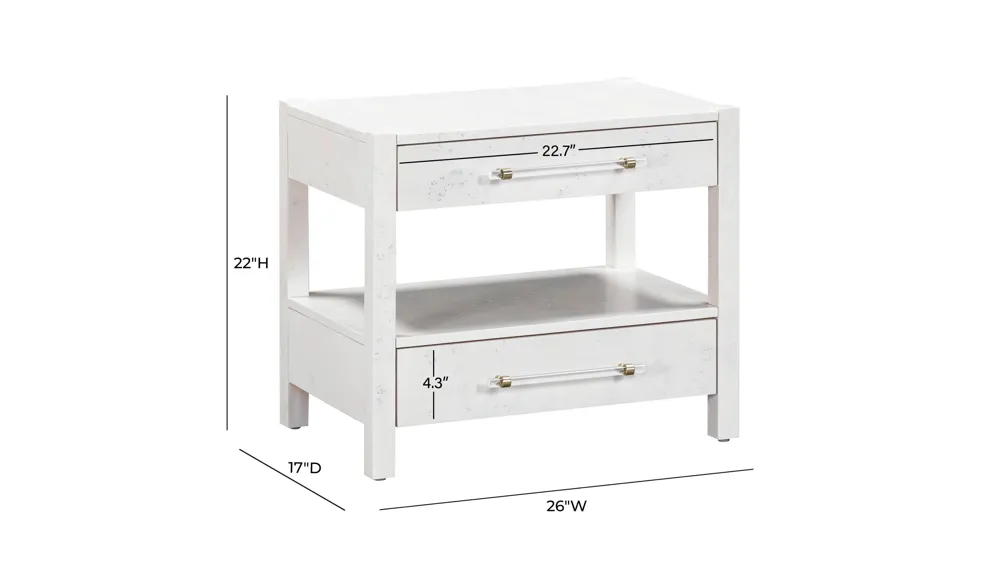 Brandyss Burl Nightstand Dimensions